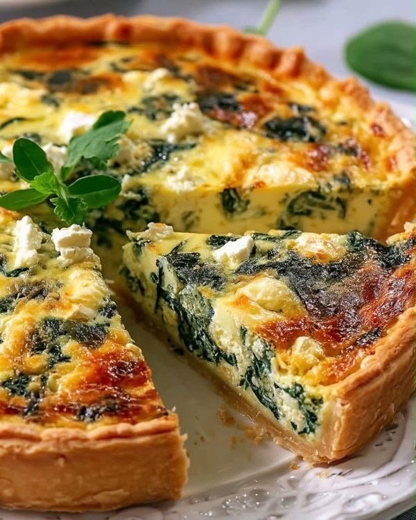 Spinach Quiche, Argula Parmesan Salad, Pain Perdu